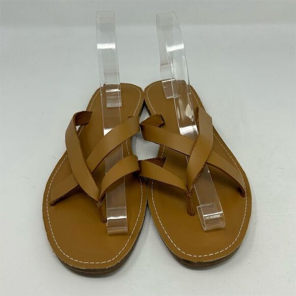 Madewell Women's Leather Slip On Thong Sandals Brown Size 9.5 Summer Casual - Picture 4 of 13